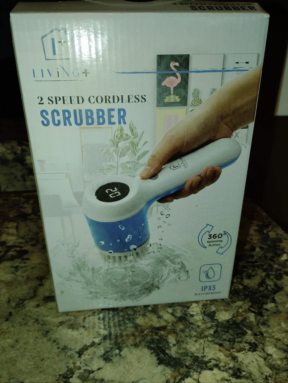 2-Speed Cordless Scrubber – White and Blue Multiple Uses Available Brand New